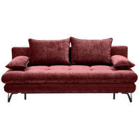 SCHLAFSOFA in Textil Weinrot  - Weinrot/Schwarz, Design, Textil/Metall (205/79-96/85cm) - Novel