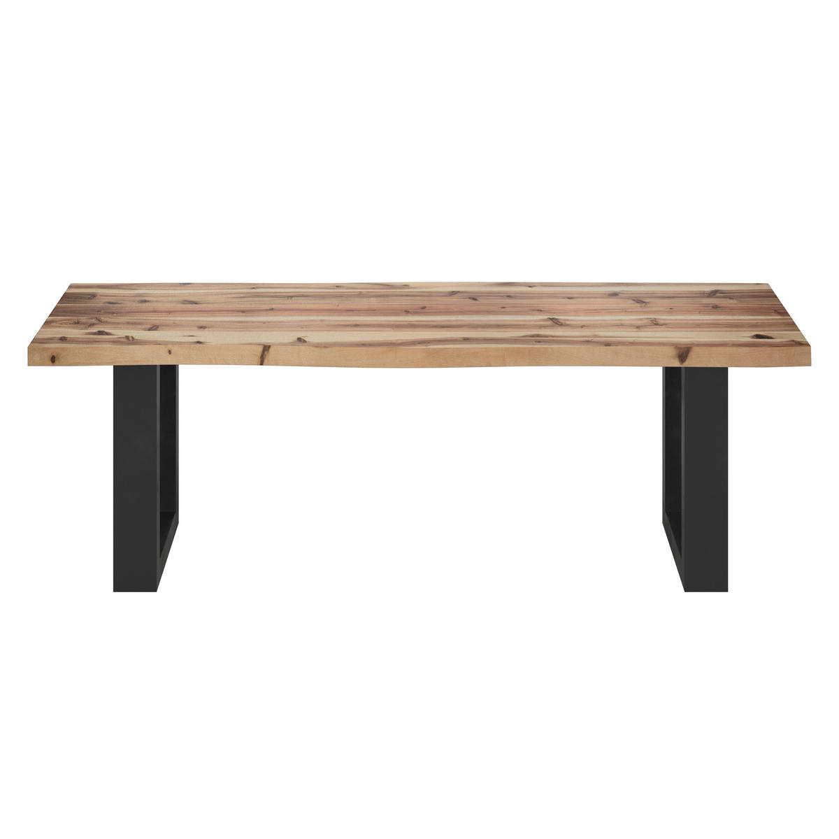 GARTENBANK in Schwarz, Akaziefarben  - Schwarz/Akaziefarben, Konventionell, Holz/Metall (160/45/40cm) - Ambia Garden