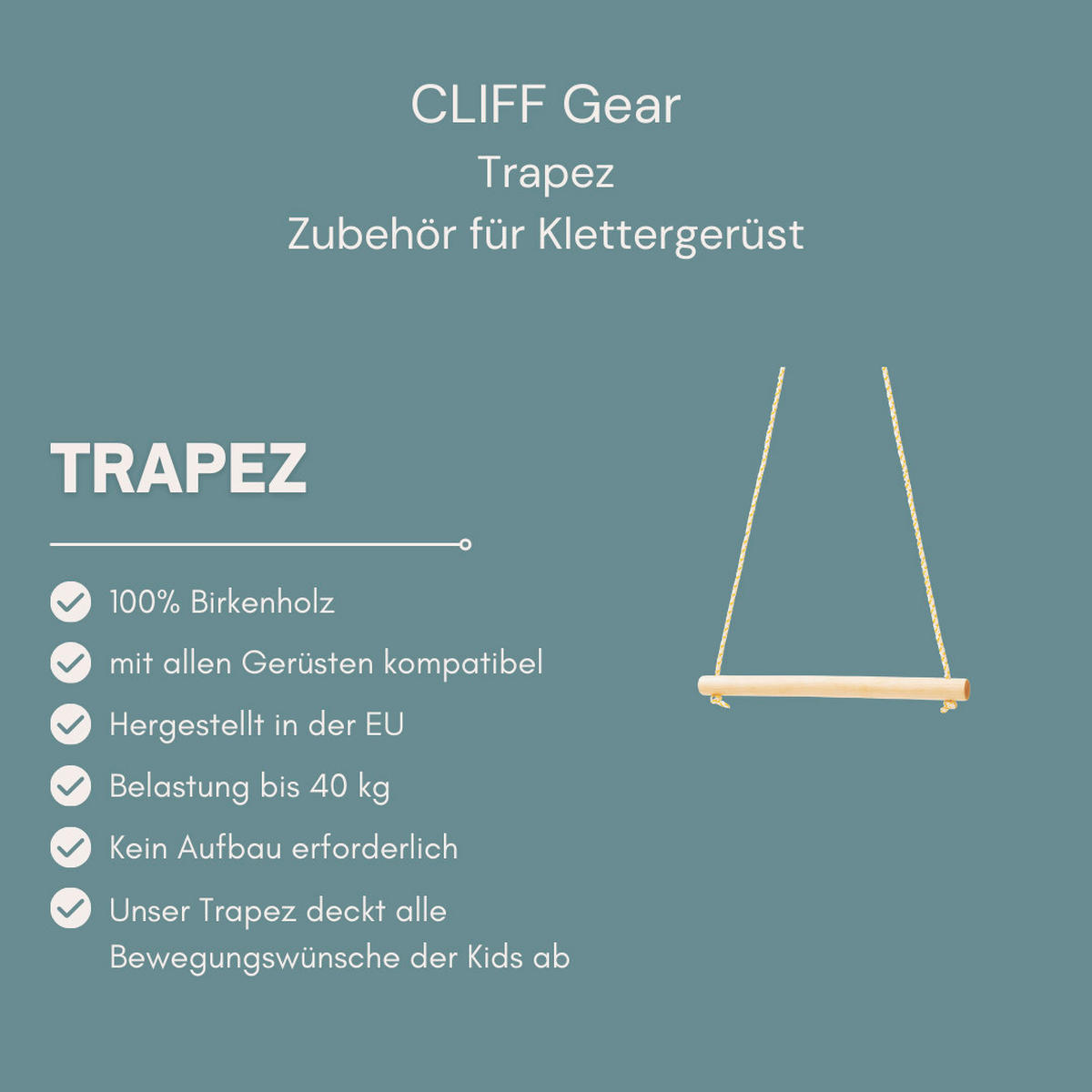 TRAPEZ - Birkefarben, Basics, Holz (33cm) - CLIFF