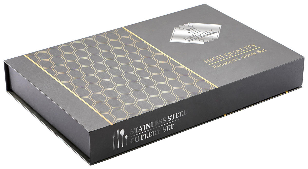 SET PRIBORA ZA JELO  20-dijelni      - boje oplemenjenog čelika/crna, Design, metal - Novel