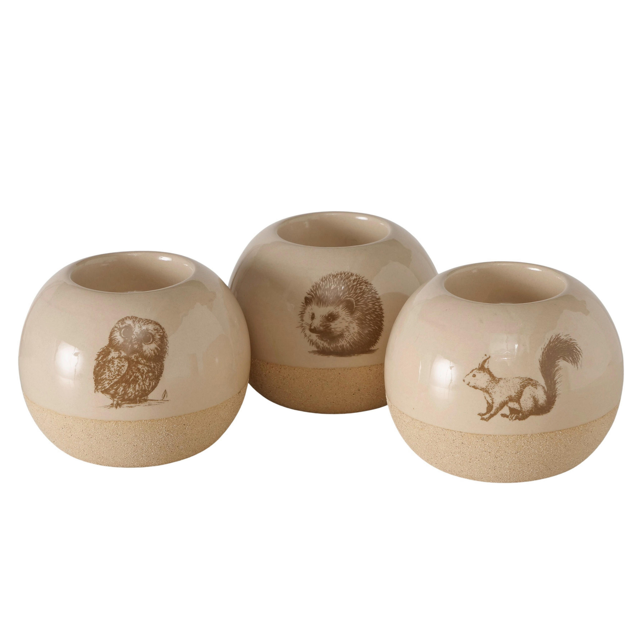TEELICHTHALTER - Beige, LIFESTYLE, Keramik (9,5/7,5cm)
