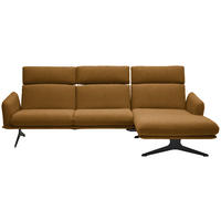 ECKSOFA in Flachgewebe Currygelb  259/152 cm  - Currygelb/Schwarz, Design, Textil/Metall (259/152cm) - Dieter Knoll
