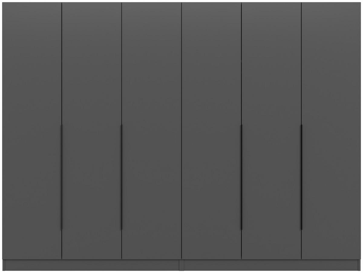 DREHTÜRENSCHRANK  in Anthrazit  - Anthrazit/Schwarz, MODERN, Holzwerkstoff/Kunststoff (240/181/52cm) - MID.YOU