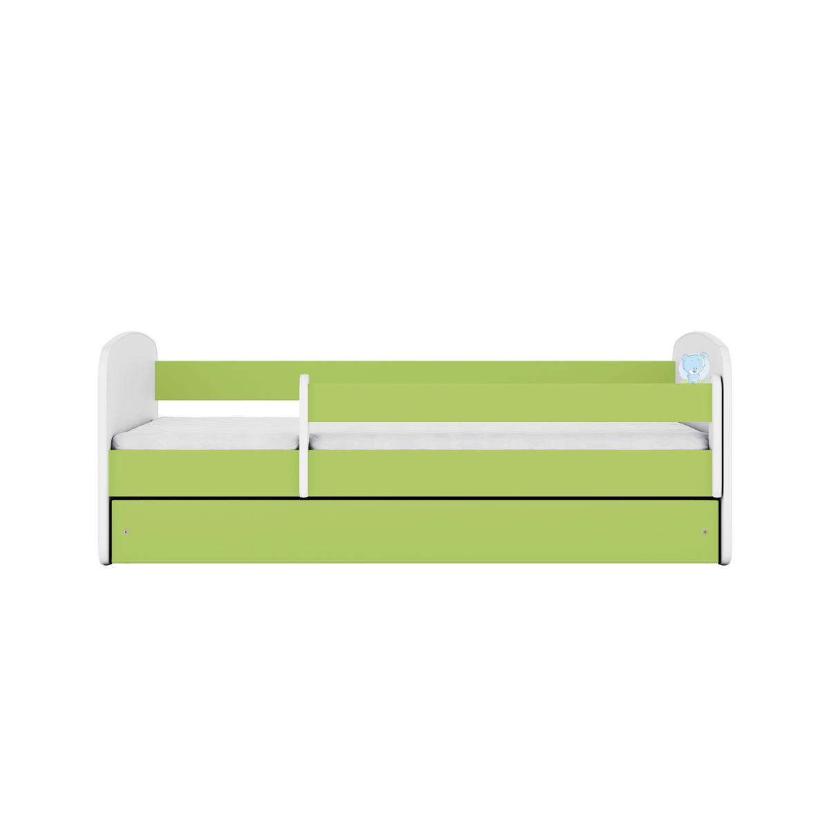 KINDER-/JUNIORBETT 80/160 cm  in Grün, Weiß  - Birkefarben/Weiß, MODERN, Holz/Holzwerkstoff (80/160cm) - MID.YOU