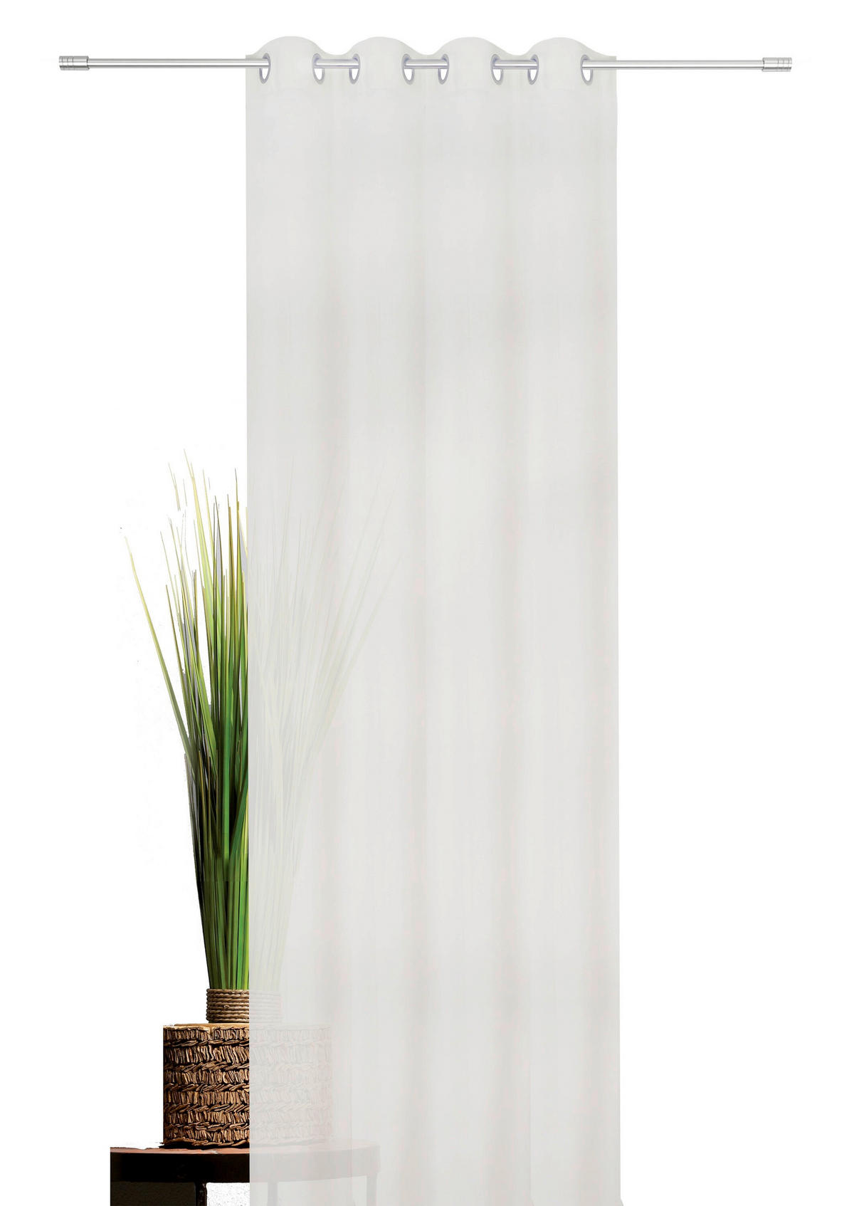 ÖSENSCHAL halbtransparent 135/245 cm   - Weiß, Basics, Textil (135/245cm)
