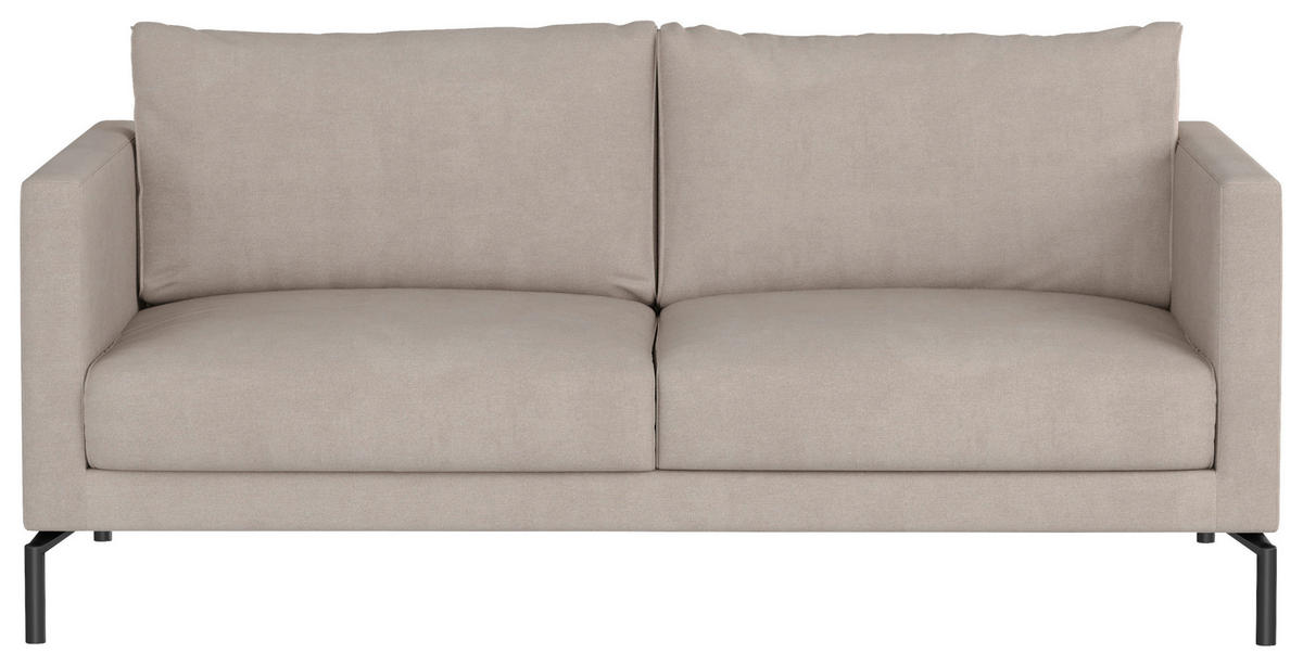 2-SITS SOFFA i trä, metall, textil beige  - beige/svart, Klassisk, metall/trä (178/85/93cm) - Hom`in