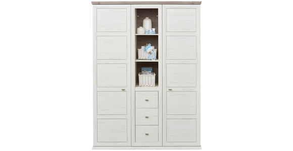 BABYKLEIDERSCHRANK Camron Grau, Weiß  - Weiß/Grau, Natur, Holzwerkstoff/Kunststoff (154/209,2/60,2cm) - My Baby Lou