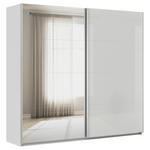 SCHWEBETÜRENSCHRANK  in Seidengrau  - Seidengrau/Alufarben, KONVENTIONELL, Glas/Holzwerkstoff (225/210/62cm) - Xora