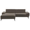 ECKSOFA in Webstoff Braun  - Schwarz/Braun, Design, Textil/Metall (197/295cm) - Valdera