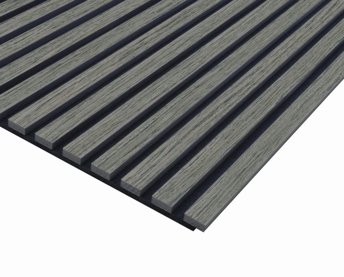 AKUSTIKPANEEL Silbergrau furniert 57.25/1.9/240 cm  - Grau, KONVENTIONELL, Holzwerkstoff/Textil (57.25/1.9/240cm)