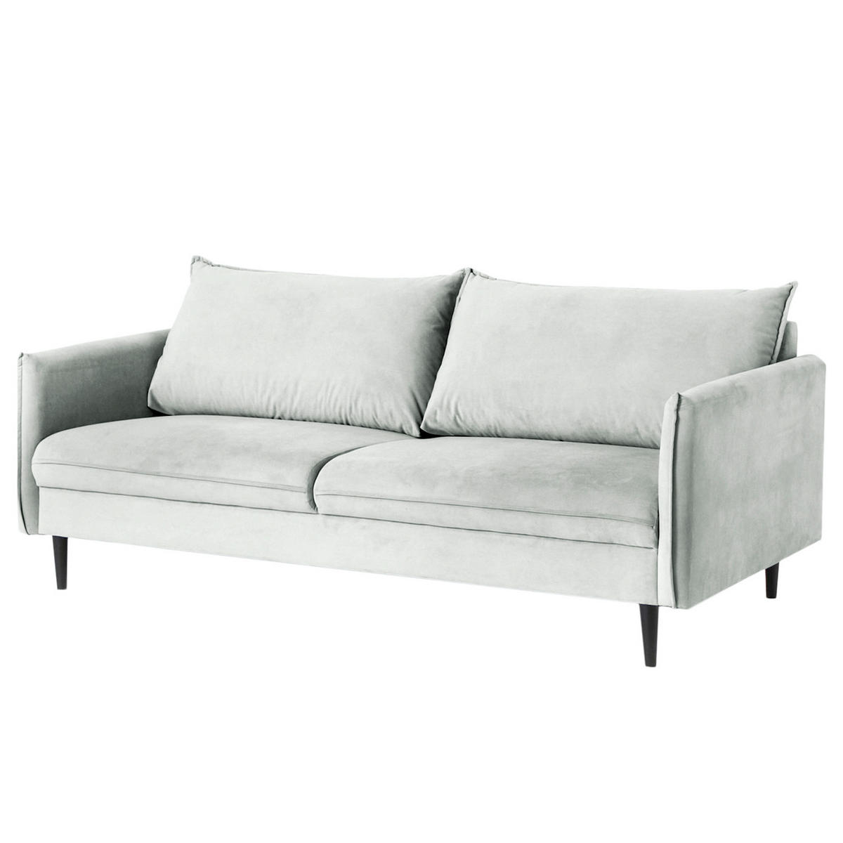 3-SITZER-SOFA JULI in Samt Dunkelblau  - Schwarz/Dunkelblau, Design, Holz/Textil (203/86/100cm) - P & B