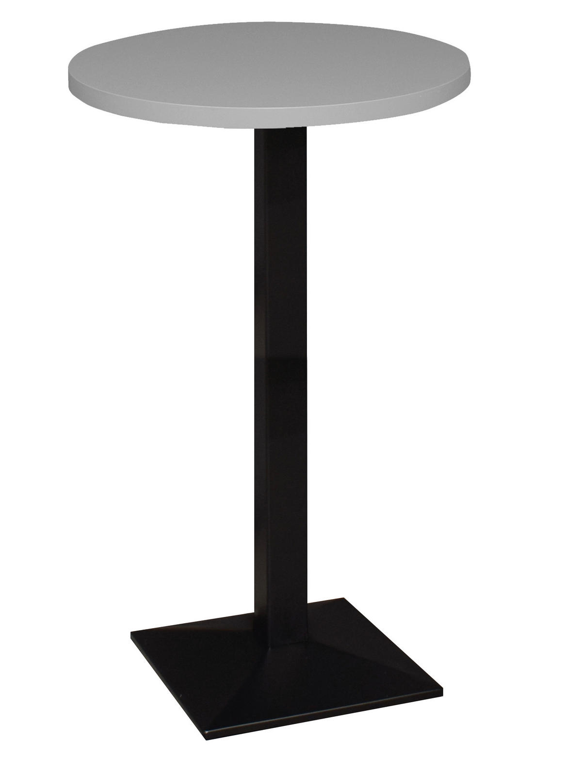 BARTISCH rund Grau, Schwarz  - Schwarz/Grau, KONVENTIONELL, Holzwerkstoff/Metall (70/70/105,5cm) - Hom`in