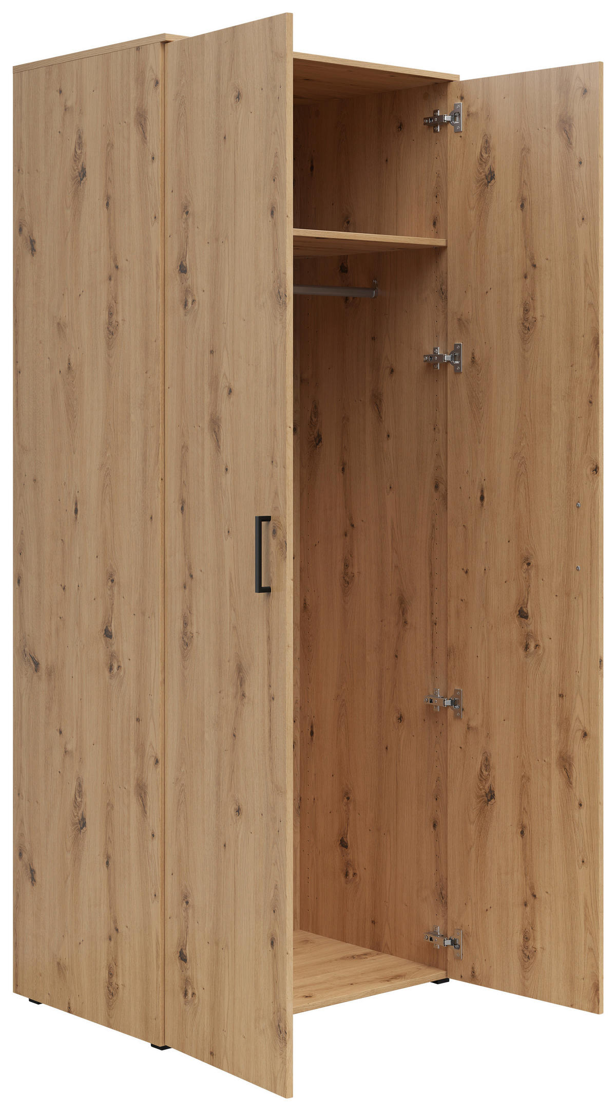VÍCEÚČELOVÁ SKŘÍŇ, dub artisan, 80/195/52 cm - černá/antracitová, Moderní, kompozitní dřevo/plast (80/195/52cm) - Carryhome