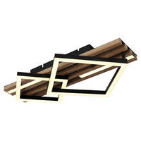 LED MENNYEZETI LÁMPA - sötétbarna/fekete, Natur, műanyag/faalapú anyag (47,5/31/9,5cm) - Globo