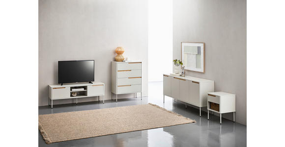 KOMMODE , 80/105/40 cm, 4 Schublade(n)  - Eichefarben/Grauweiß, Design, Holz/Holzwerkstoff (80/105/40cm) - Carryhome