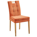 STUHL  in Webstoff Holz, Textil  - Eichefarben/Orange, KONVENTIONELL, Holz/Textil (47/91,5/59cm) - Cantus
