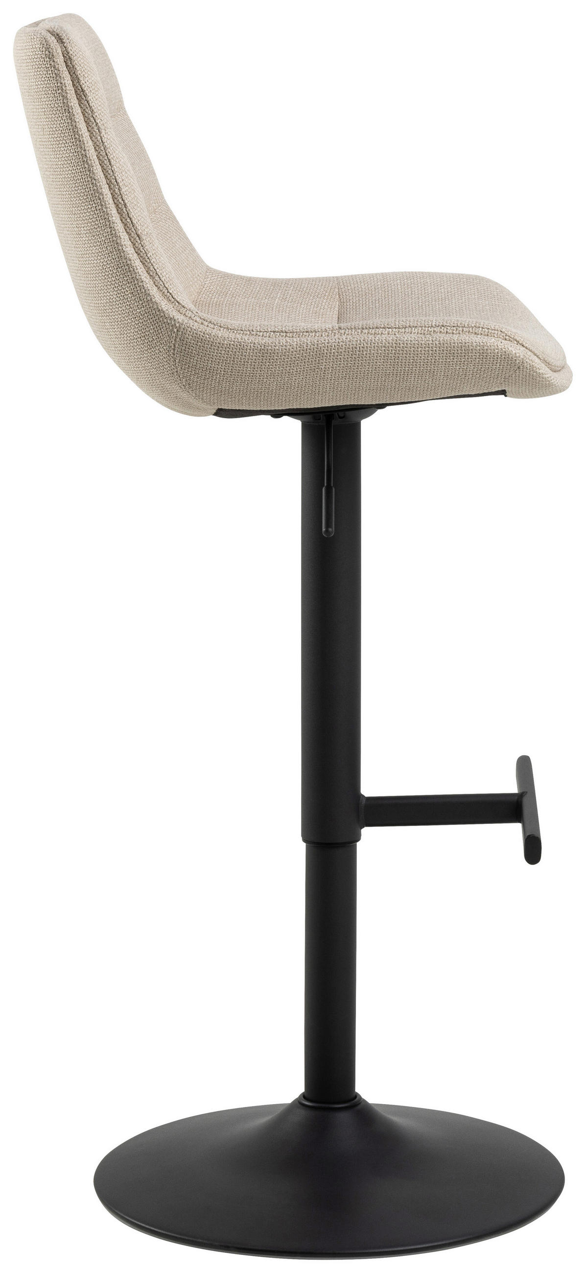 BARHOCKER in Textil Beige  - Beige/Schwarz, Design, Textil/Metall (47/95/52,5cm) - MID.YOU