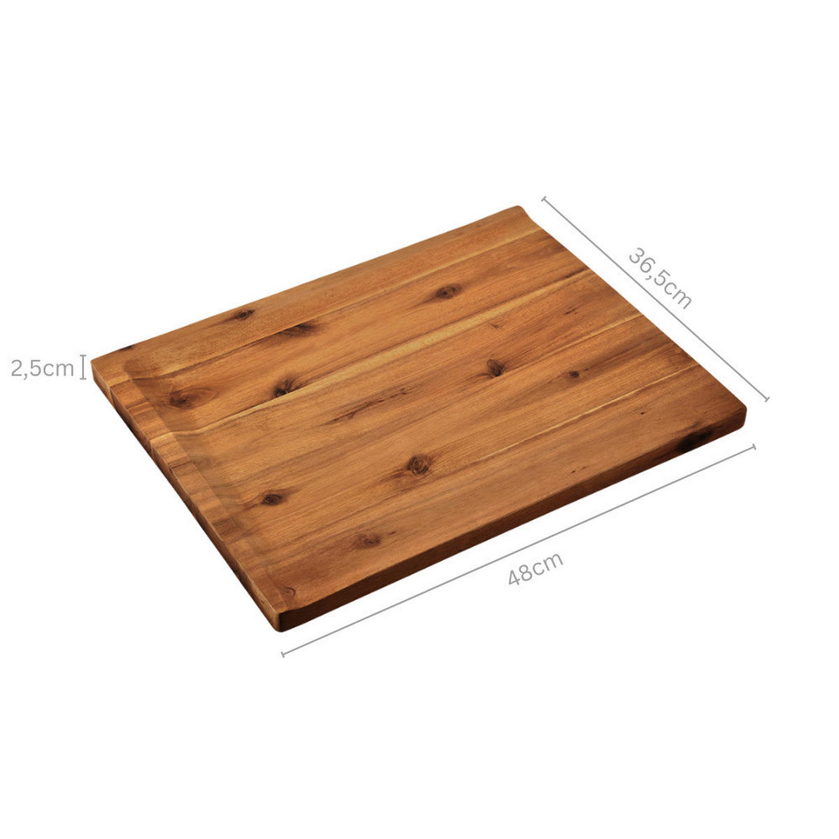 SCHNEIDEBRETT Holz Akazie  - Akaziefarben, Basics, Holz (48/3.3/36.5cm) - Kesper