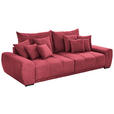 BIGSOFA Flachgewebe Bordeaux  - Bordeaux/Schwarz, KONVENTIONELL, Holz/Textil (280/67/120cm) - Carryhome
