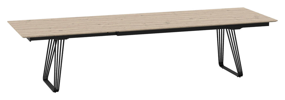 ESSTISCH Eiche rechteckig Anthrazit, Eichefarben  - Eichefarben/Anthrazit, Design, Holz/Metall (220/100/76cm) - Joop!