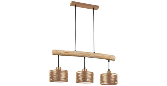 HÄNGELEUCHTE 69/17/120 cm - Schwarz/Naturfarben, Trend, Holz/Kunststoff (69/17/120cm) - Novel