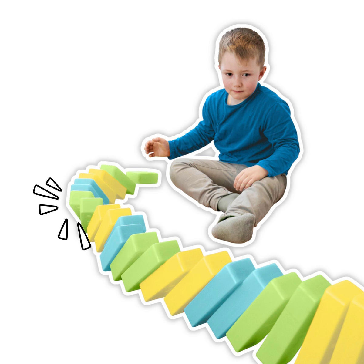 DOMINO - Türkis/Gelb, Basics, Kunststoff (43cm) - alldoro