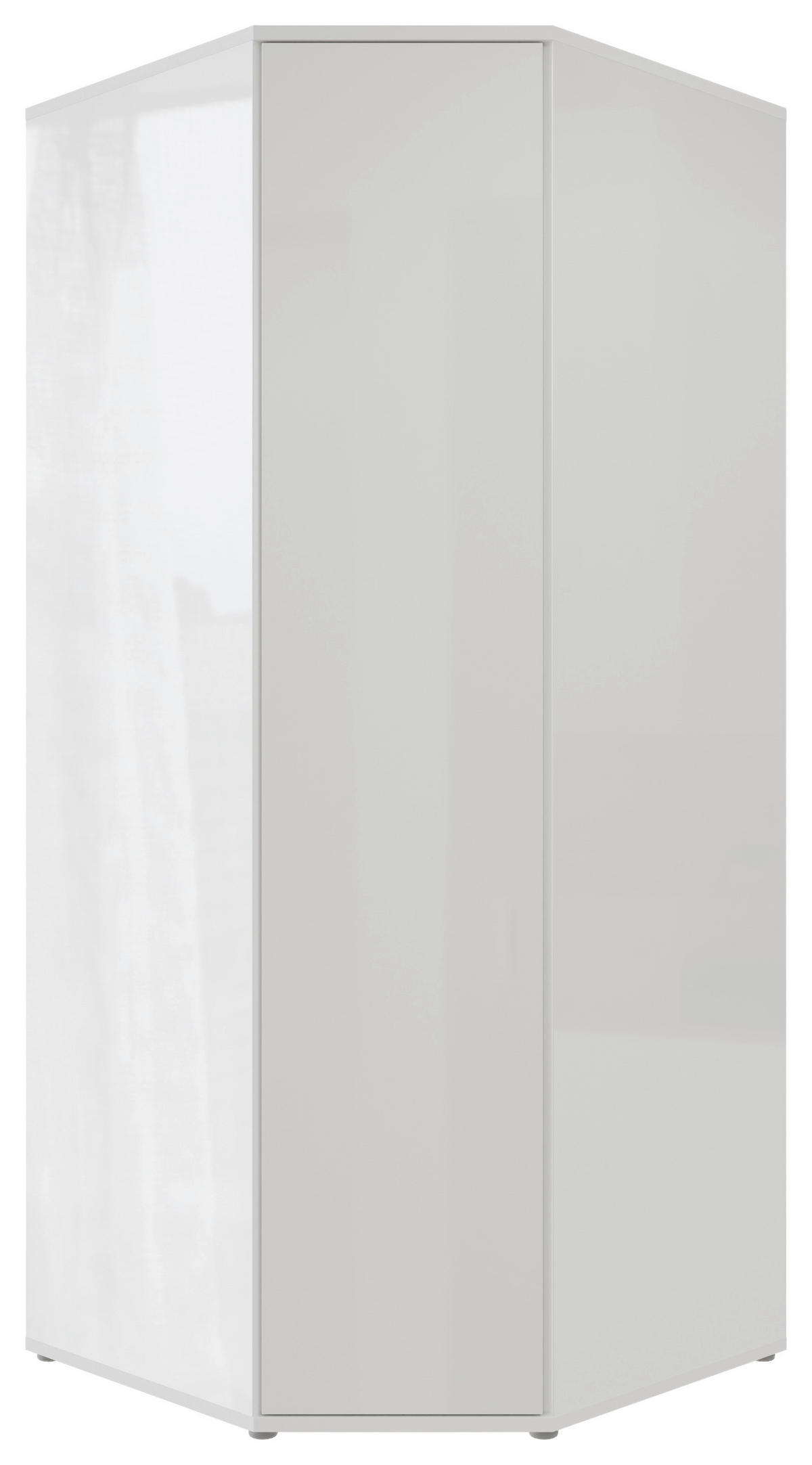 ECKKLEIDERSCHRANK 92/214/92 cm Weiß, Weiß Hochglanz  - Weiß Hochglanz/Weiß, Trend, Holzwerkstoff (92/214/92cm) - Carryhome