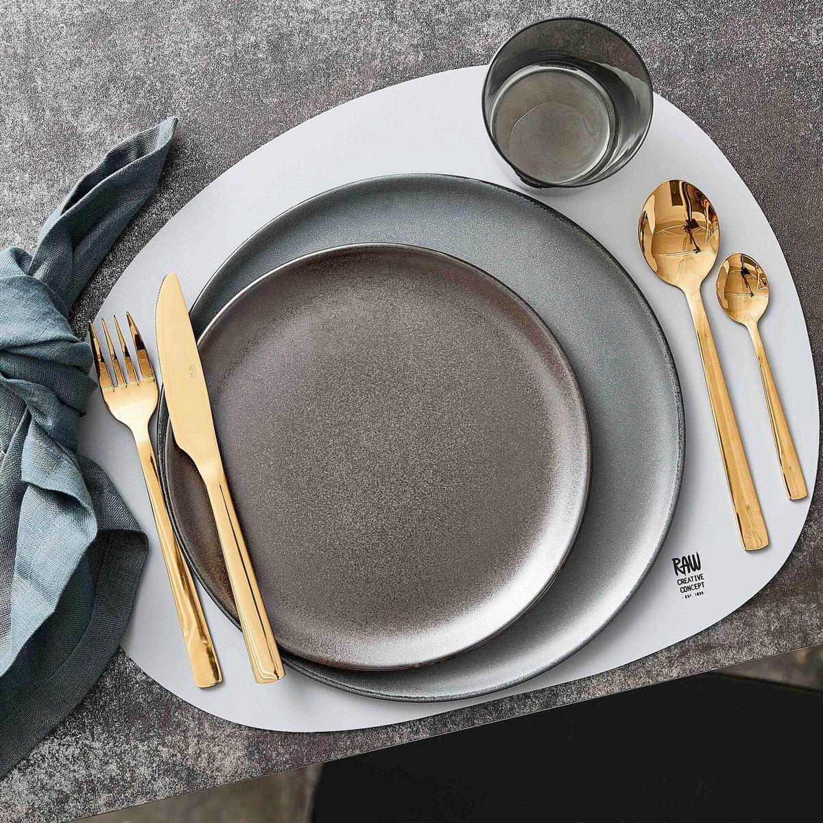 SPEISETELLERSET RAW 6-teilig  - Grün, Basics, Keramik (28cm) - Aida