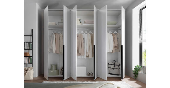 DREHTÜRENSCHRANK in Weiß - Schwarz/Weiß, MODERN, Holzwerkstoff/Kunststoff (270/225/52cm) - Carryhome