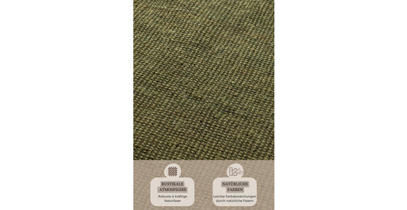 JUTETEPPICH 80/150 cm Bouclé  - Olivgrün, Basics, Textil (80/150cm) - Linea Natura