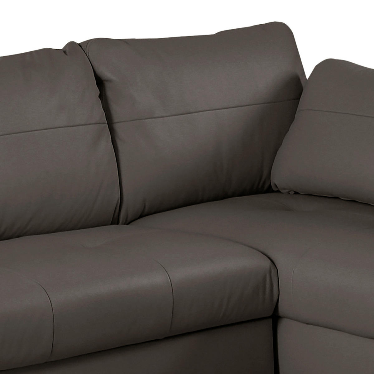 ECKSOFA Dunkelbraun Echtleder Lederlook  - Dunkelbraun/Buchefarben, Design, Leder/Holz (227/168cm) - Livetastic