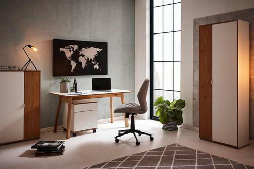 SCHREIBTISCH 137/80/72 cm  in Weiß, Eichefarben  - Eichefarben/Weiß, KONVENTIONELL, Holz/Holzwerkstoff (137/80/72cm) - Livetastic