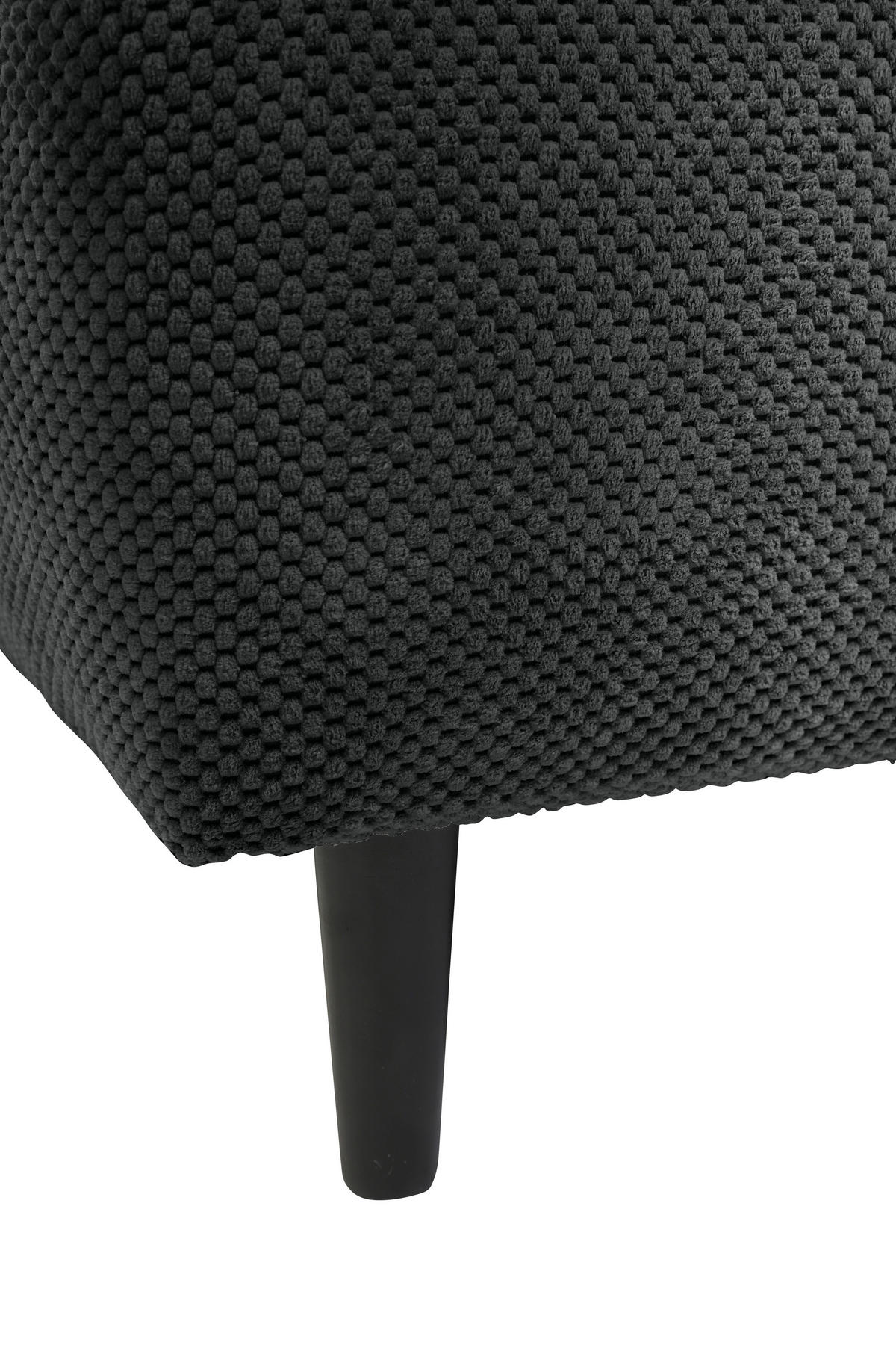 ECKSOFA in Chenille Schwarz  - Schwarz, Konventionell, Holz/Textil (160/290cm) - MID.YOU