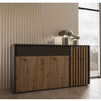 SIDEBOARD Grau, Eiche Artisan  164,2/87,9/42 cm  - Eiche Artisan/Grau, Trend, Holzwerkstoff (164,2/87,9/42cm) - Carryhome