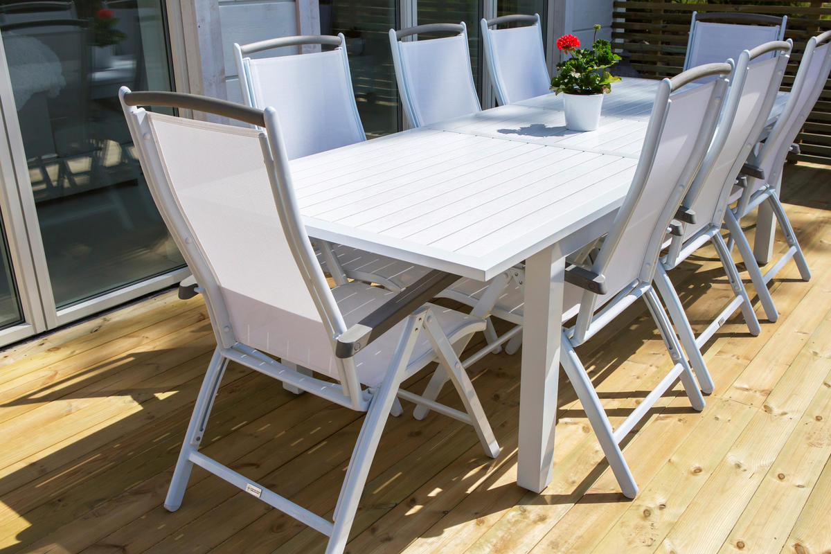 GARTENSESSEL-SET Metall Weiß  - Weiß, KONVENTIONELL, Metall (60/110/60cm) - Gardenson