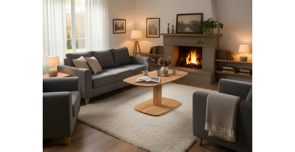 COUCHTISCH Buche Hartholz 110/65/48-67 cm organisch Buchefarben  - Buchefarben, Design, Holz (110/65/48-67cm) - Linea Natura