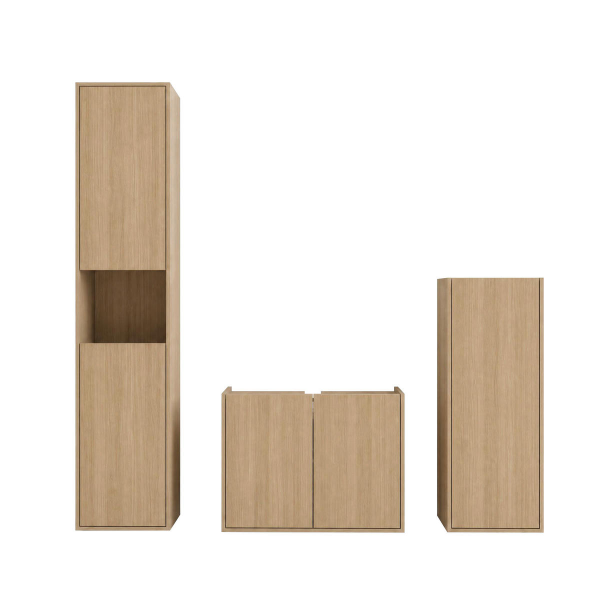 WASCHBECKENUNTERSCHRANK 80/62/35 cm  - Eichefarben/Schwarz, Trend, Holzwerkstoff/Kunststoff (80/62/35cm) - MID.YOU