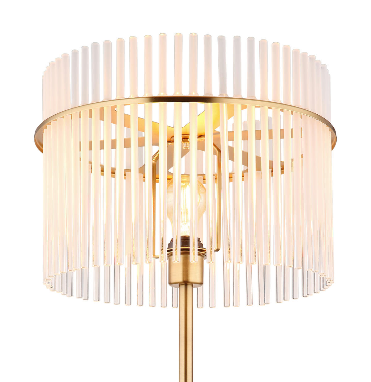 STEHLEUCHTE - Klar/Goldfarben, Konventionell, Glas/Metall (38/152cm) - Globo