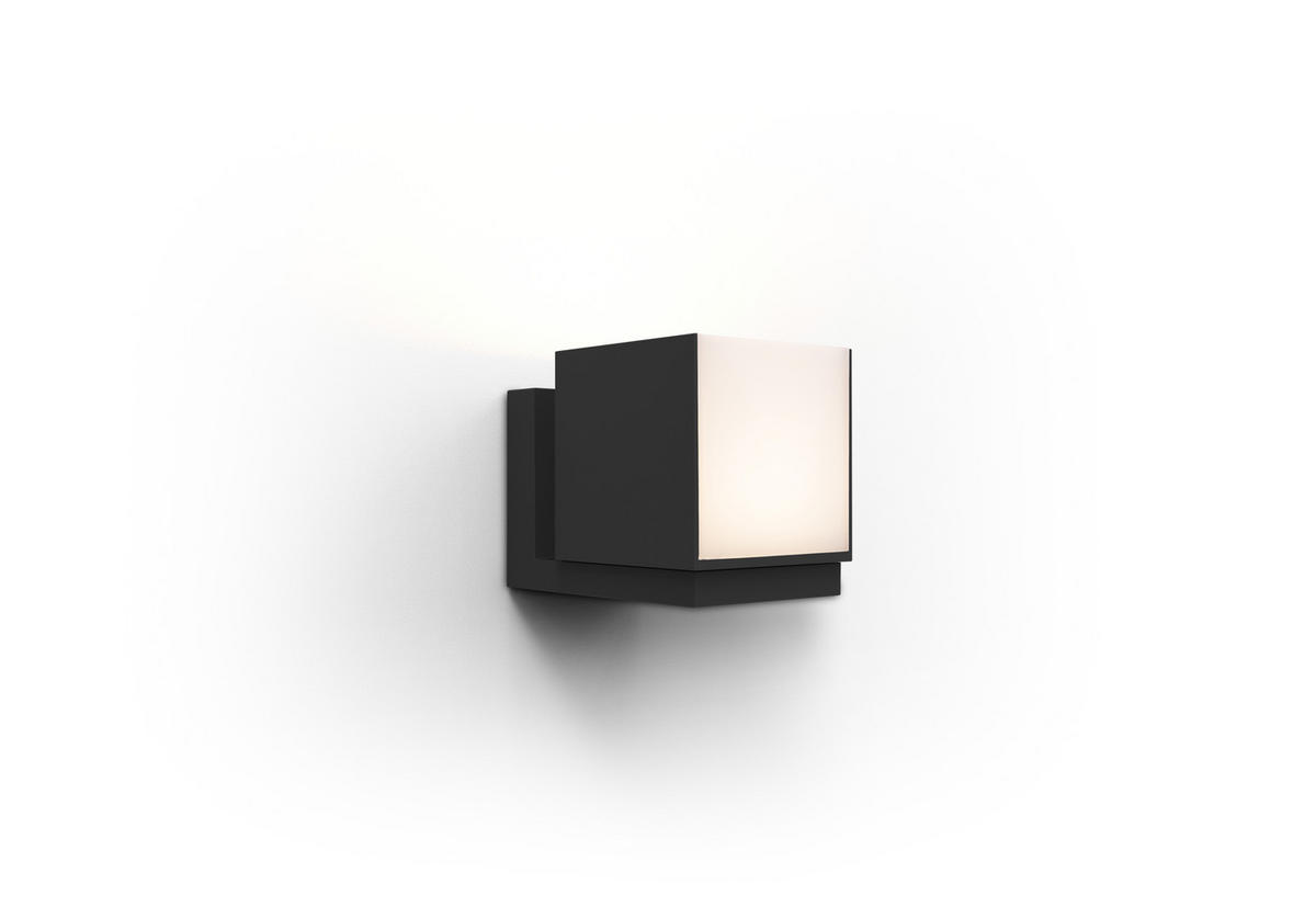 AUßENWANDLEUCHTE   - Schwarz/Weiß, Design, Kunststoff/Metall (11,6/10/14,8cm)