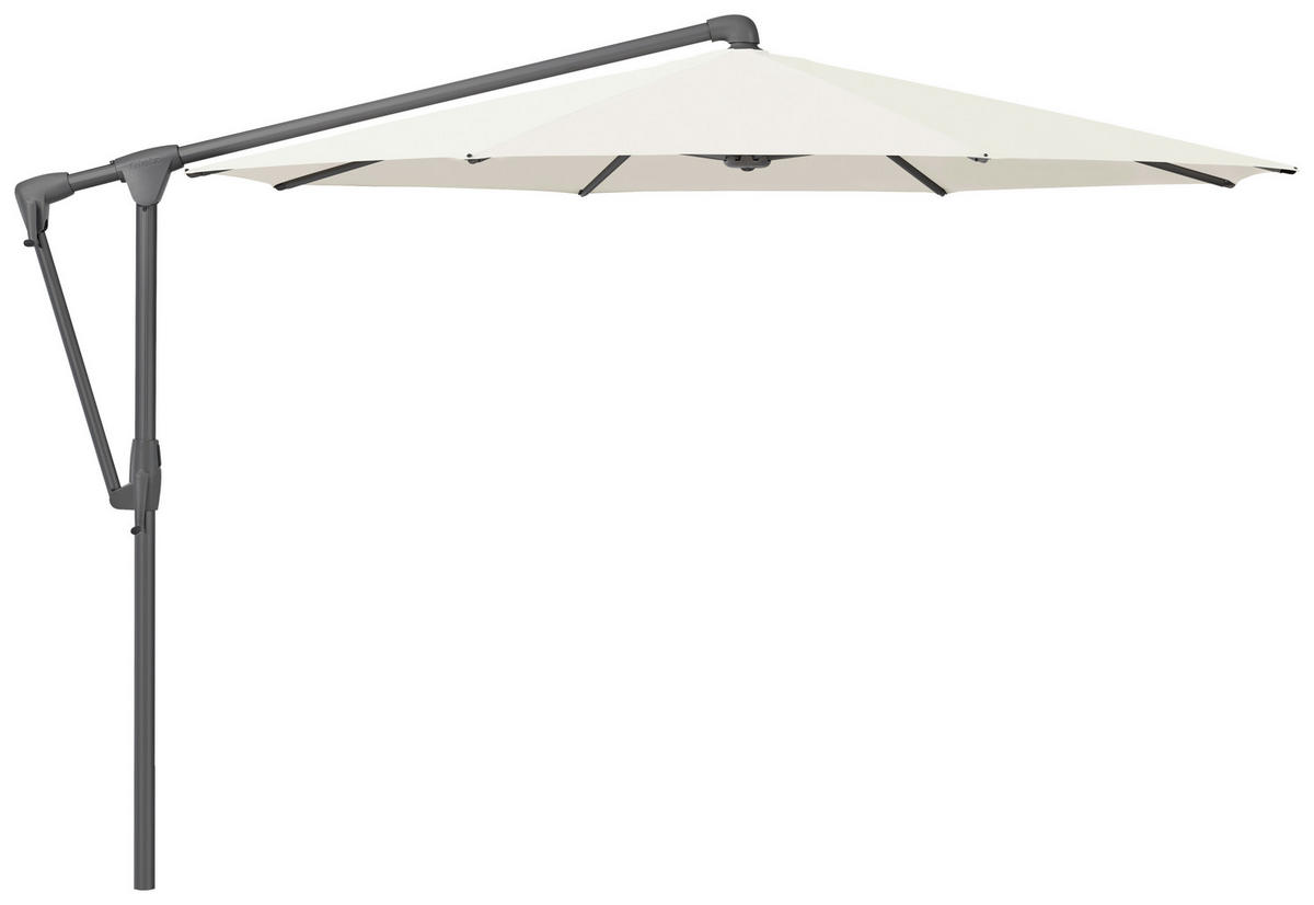 AMPELSCHIRM 300 cm Weiß  - Anthrazit/Weiß, Design, Textil/Metall (300/300cm) - Glatz