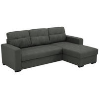 ECKSCHLAFSOFA Webstoff Graphitfarben  inkl. Bettkasten, Schlaffunktion  - Schwarz/Graphitfarben, Design, Kunststoff/Textil (240/160cm) - Livetastic