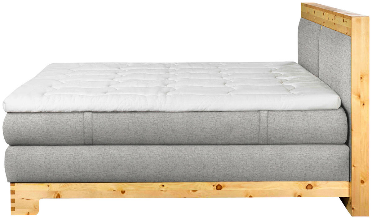 BOXSPRINGBETT 180/200 cm  in Silberfarben  - Silberfarben, Natur, Holz/Textil (180/200cm) - Linea Natura