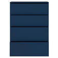 KOMMODE , 75/99/35 cm, 4 Schublade(n)  - Silberfarben/Dunkelblau, Trend, Holzwerkstoff/Kunststoff (75/99/35cm) - Carryhome