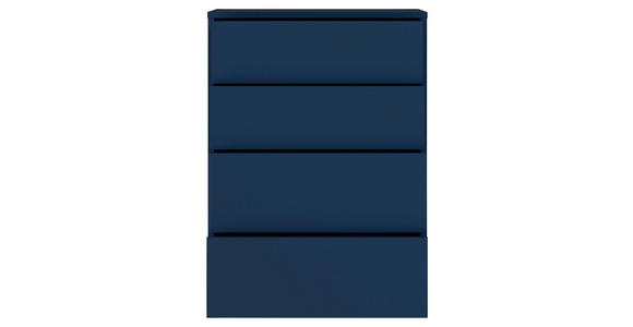 KOMMODE , 75/99/35 cm, 4 Schublade(n)  - Silberfarben/Dunkelblau, Trend, Holzwerkstoff/Kunststoff (75/99/35cm) - Carryhome