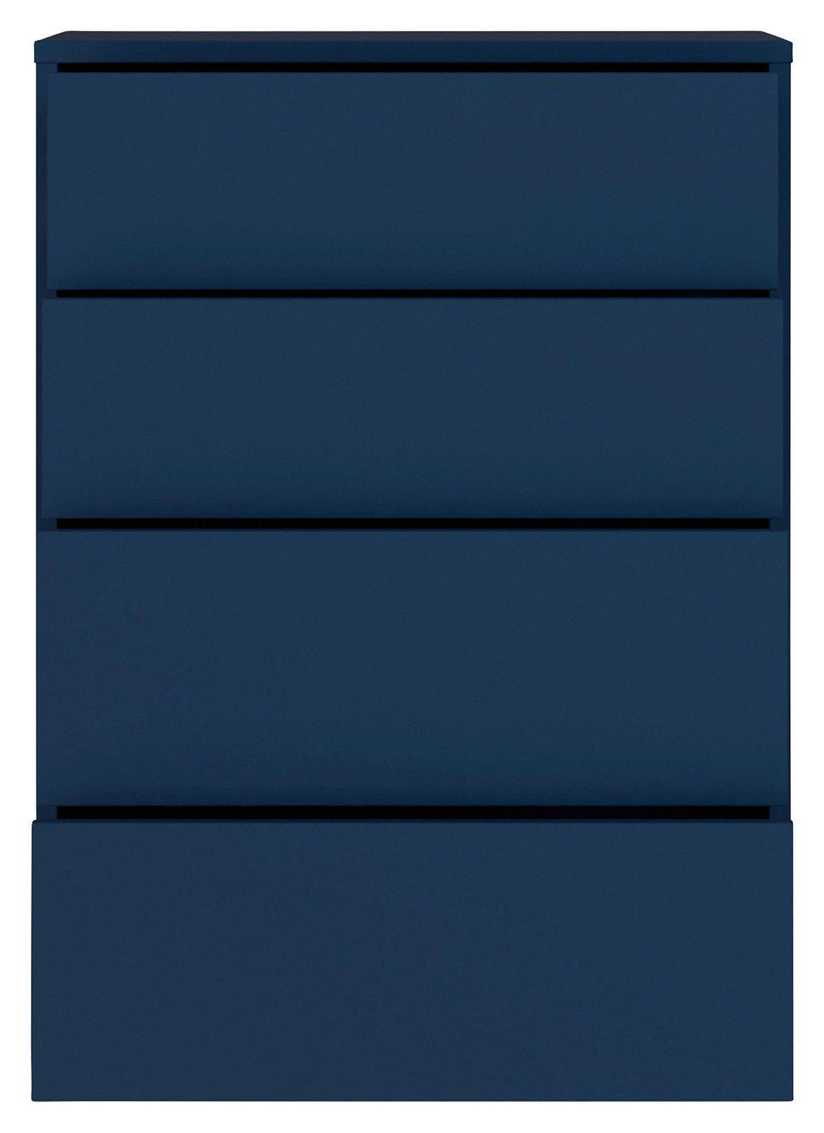 KOMMODE , 75/99/35 cm, 4 Schublade(n)  - Silberfarben/Dunkelblau, Trend, Holzwerkstoff/Kunststoff (75/99/35cm) - Carryhome