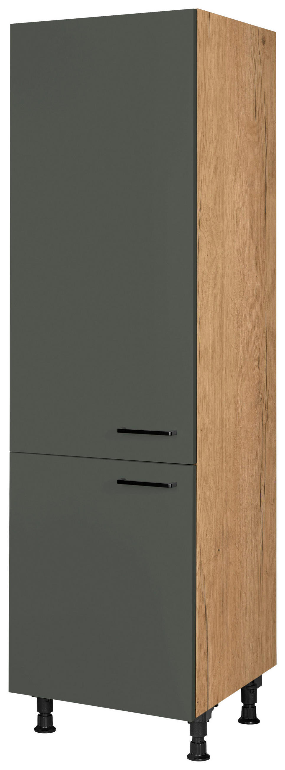 GERÄTEUMBAUSCHRANK 60/216,6/58 cm  in Grün, Eichefarben  - Eichefarben/Schwarz, MODERN, Holzwerkstoff/Metall (60/216,6/58cm) - Nobilia