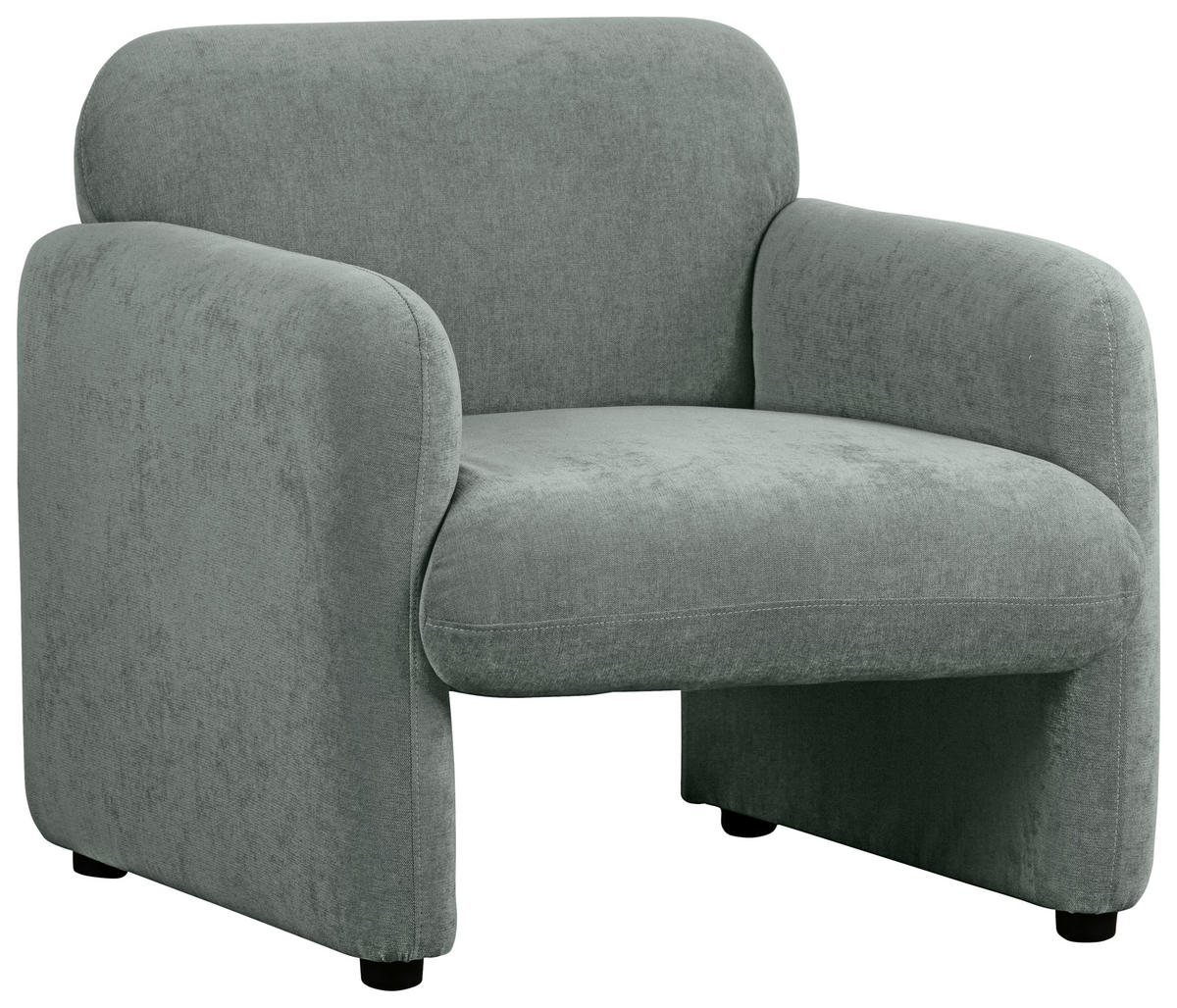 SESSEL in Samt Grau  - Schwarz/Grau, Design, Kunststoff/Textil (83/83/76cm) - MID.YOU