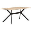ESSTISCH rechteckig Naturfarben, Schwarz  - Schwarz/Naturfarben, MODERN, Holzwerkstoff/Metall (160/90/75cm) - MID.YOU