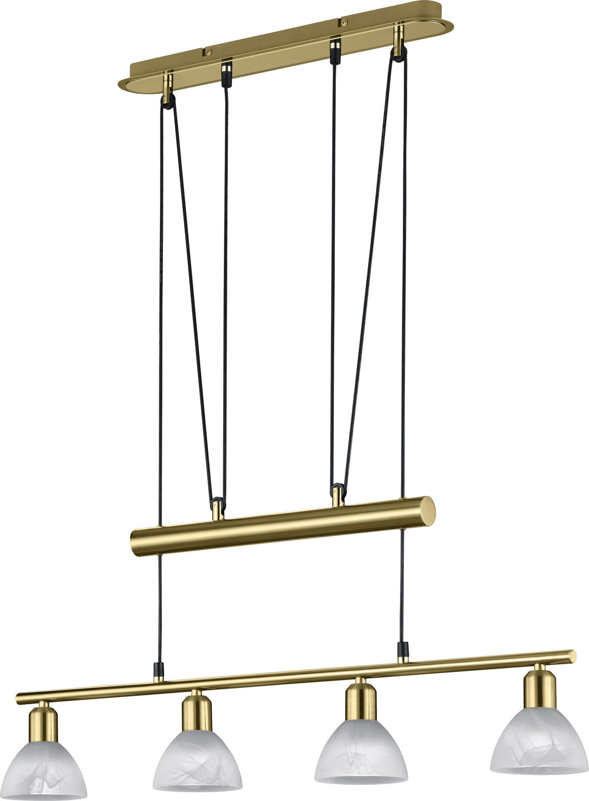 LED-HÄNGELEUCHTE Levisto  80 cm  - Messingfarben/Weiß, LIFESTYLE, Glas/Metall (80cm) - Trio Leuchten
