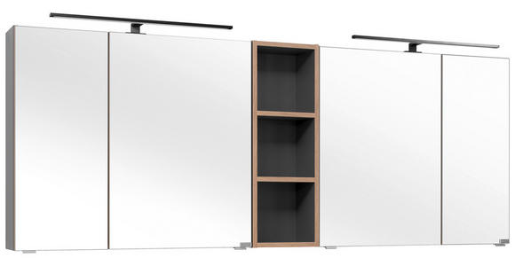 SPIEGELSCHRANK 185/70,3/17,3 cm  - Grau, KONVENTIONELL, Glas/Holzwerkstoff (185/70,3/17,3cm) - Dieter Knoll